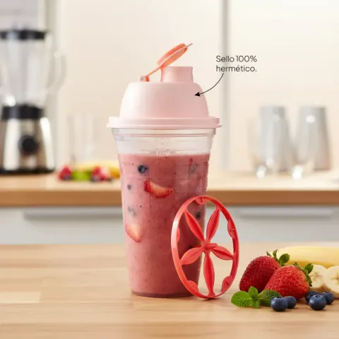 Vaso mezclador shaker Bati Rápido 500 ml rosa