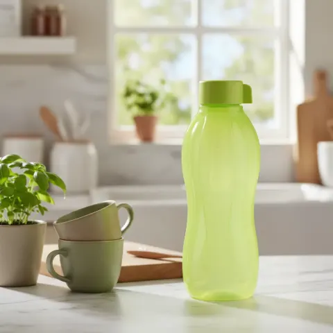 Botella Tupperware Eco Twist 1 litro verde tapa a rosca